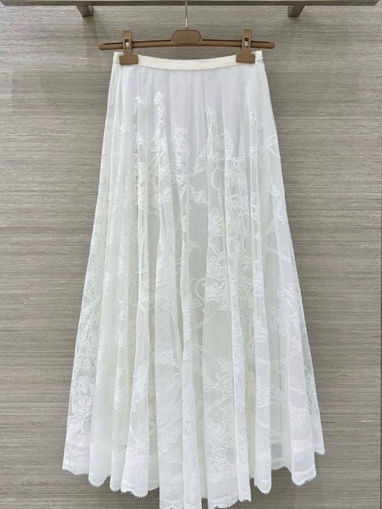 Dior Dresses & Skirts - Dior Elegant White Lace A-Line Skirt